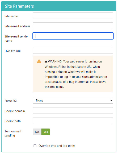 Manual J3 Site Parameters